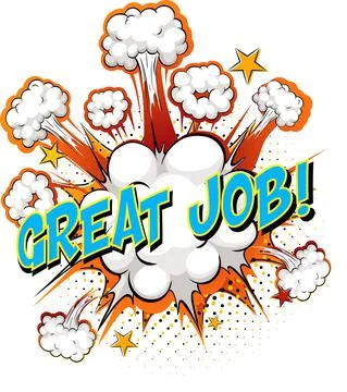 Word Great Job on comic cloud explosion background Illustrazione stock