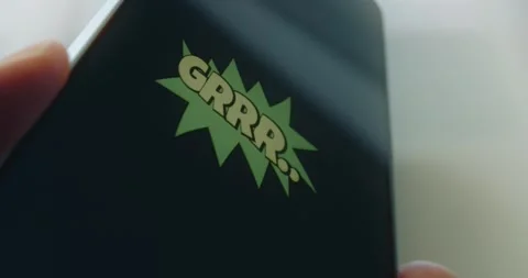 Word GRRR..in a comic book like font, symbol of anger, presentation Stock Footage 313435686