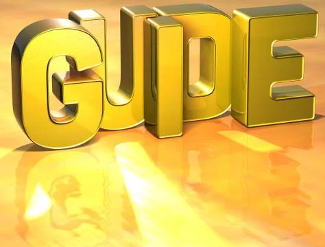 Word guide on yellow background Ilustración de archivo