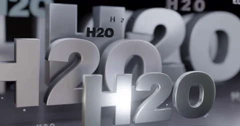  the word H2O 3D Animation Text (3D Rendering) Stock Footage 179500328
