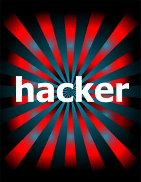 Word Hacker on digital background. Privacy concept . For web and mobile app,  Stock Illustration