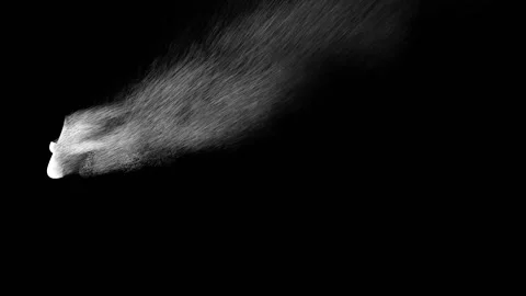 The word handsome with motion blur and white powder particle effect Stock Footage 343576686