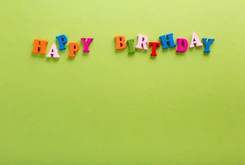 Word of happy birthday color wooden letters of the alphabet Stock Photos