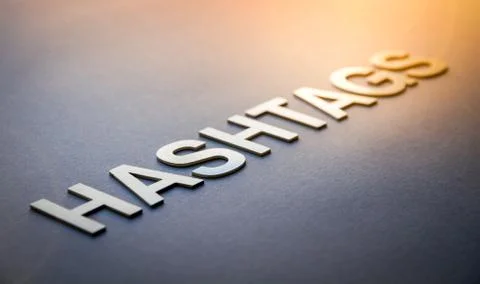 Word hashtags written with white solid letters Foto stock