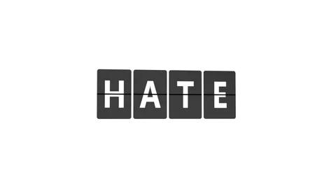Word HATE on Flip Board Stock Footage 300189313