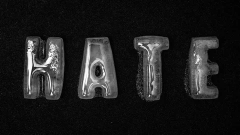 The Word HATE From The Ice Melts, Melting Hate 動画素材 79024255