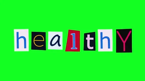 The word healthy made from rectangle pieces of paper crumpling and unwrapping Stock Footage 306501210