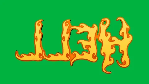 The word "HELL" in 3d font spinning around 4k animation Stock Footage 295970316