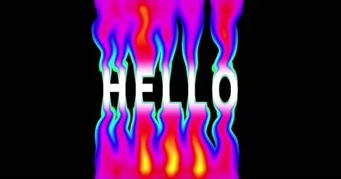 The word hello is made in the style of hellish animation. The text hello burns Video stock 236872545