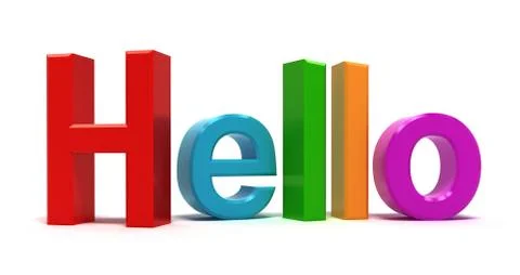 Word hello multicolor isolated on white Stock Illustration