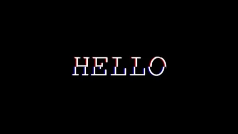 The Word 'HELLO' Text Animation with Glitch Effect on Black Background, 4K Stock Footage 282187403