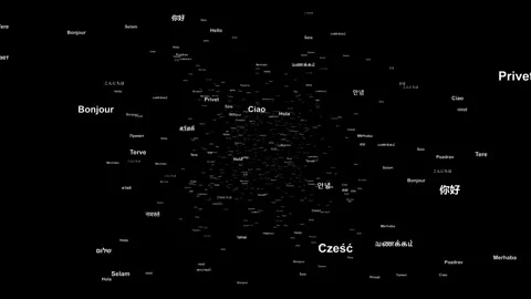 Word hello written in many different languages. Stock Footage 336189882
