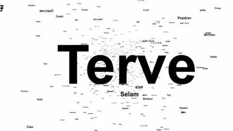Word hello written in many different languages. Stock Footage 336189887