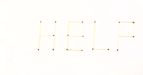 Word help folded from matches on white background video 4k Stock Footage 144352420