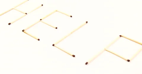 Word help folded from matches on white background video 4k Stock Footage 144352456