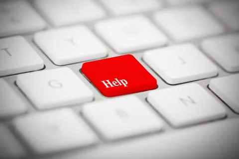 The word "help" written on keyboard Stock Photos