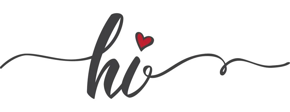 Word Hi calligraphy vector set Stock Illustration