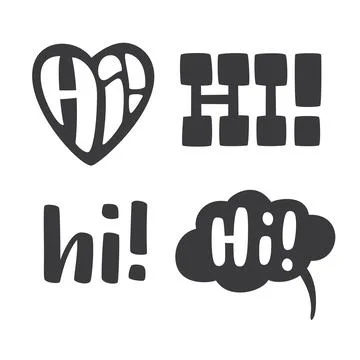 Word Hi calligraphy vector set Stock Illustration