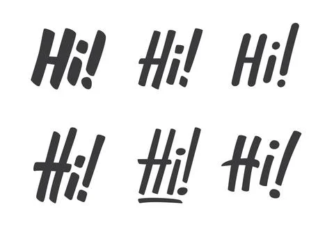 Word Hi calligraphy vector set Stock Illustration