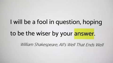 Word highlight Shakespeare answer Stock-Footage 342179445