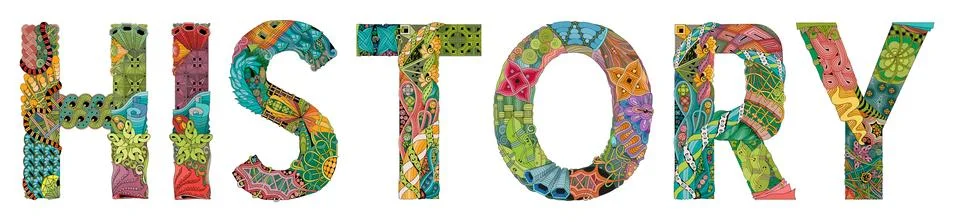 Word History. Vector zentangle object for decoration Stock Illustration
