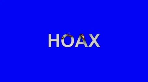 The Word Hoax Burning in Flames to Ashes on a Blue Screen Background Stock Footage 61038709
