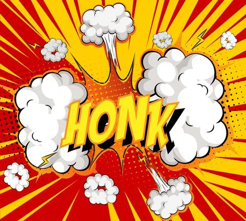 Word honk on comic cloud explosion background Stock Illustration