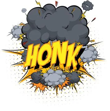 Word Honk on comic cloud explosion background イラスト素材