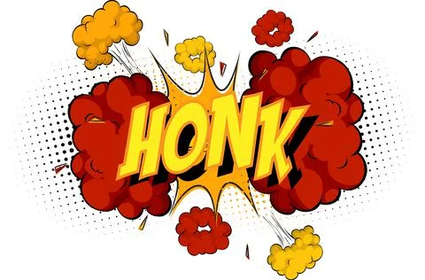 Word Honk on comic cloud explosion background イラスト素材