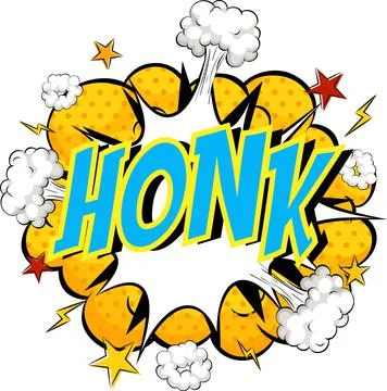 Word Honk on comic cloud explosion background Stock Illustration