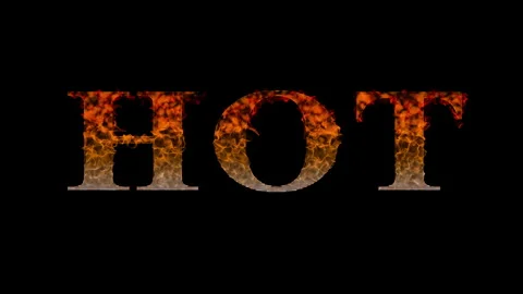 The word hot on fire. text with fire typography. Stock Footage 265504891