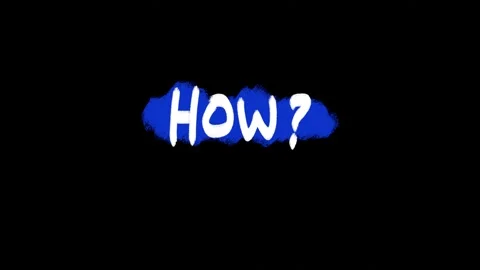 The word how is white on a black background Video stock 276340732