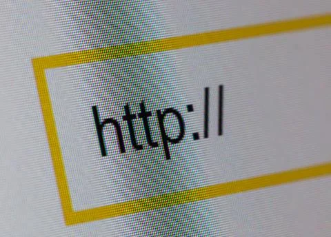 Word Http in search bar on computer monitor Foto stock
