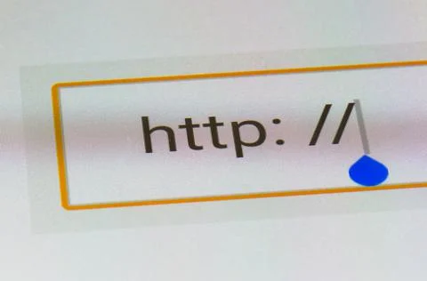Word Http in search bar on computer monitor Foto stock
