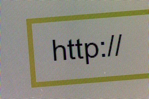 Word Http in search bar on computer monitor Word Http in search bar on com... Foto stock