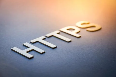 Word https written with white solid letters Stock Photos