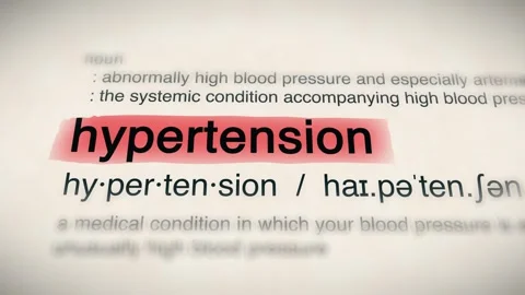 The Word hypertension in a Dictionary Animation Stock Footage 302031476