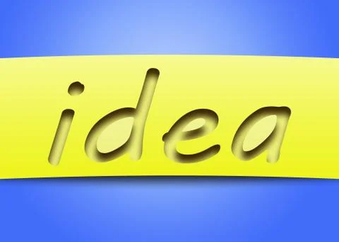 Word idea on a yellow background. Stock Illustration