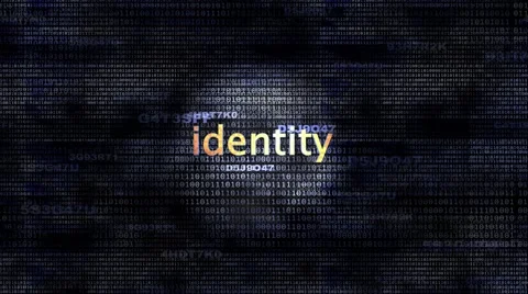 The word Identity in front of a digital background Vídeos de archivo 40060224
