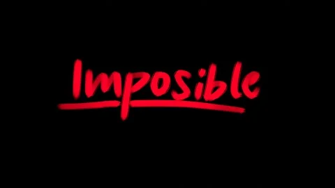 The word impossible is red in handwritten Stock Footage 276340403