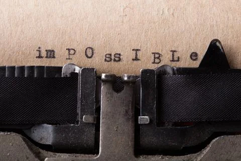 Word IMPOSSIBLE with the text IM deleted and then everything is possible writ Foto stock