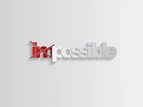 Word impossible transformed into possible Illustrazione stock
