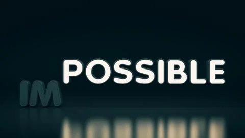 Word impossible transformed into possible. Motivation philosophy concept. Stock Illustration