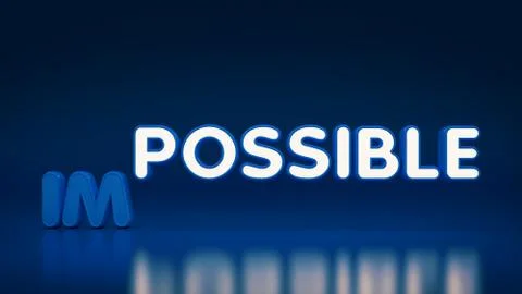 Word impossible transformed into possible. Motivation philosophy concept. Stock Illustration
