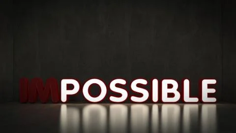 Word impossible transformed into possible. Motivation philosophy concept. Stock Illustration