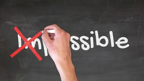 Word Impossible written on the chalkboard Stock Footage 105264876