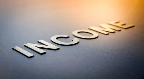 Word income written with white solid letters Foto stock