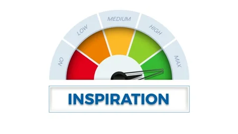 The word Inspiration on meter. Speedometer which measures the level of inspir Stock Footage 166890161