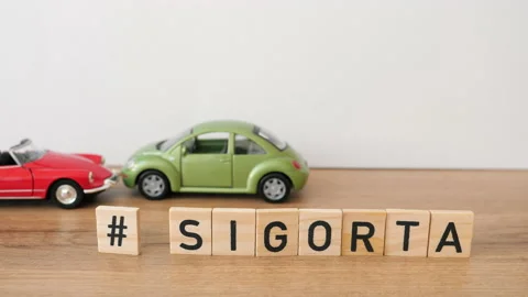 Word insurance (sigorta) in Turkish language. Car insurance concept Video stock 197820153