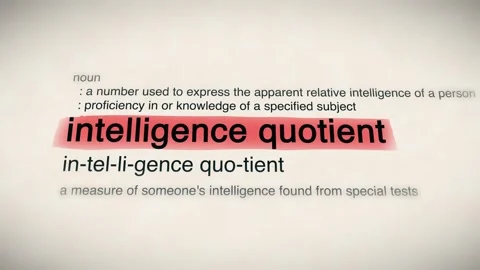The Word intelligence quotient in a Dictionary Animation Stock Footage 302032138